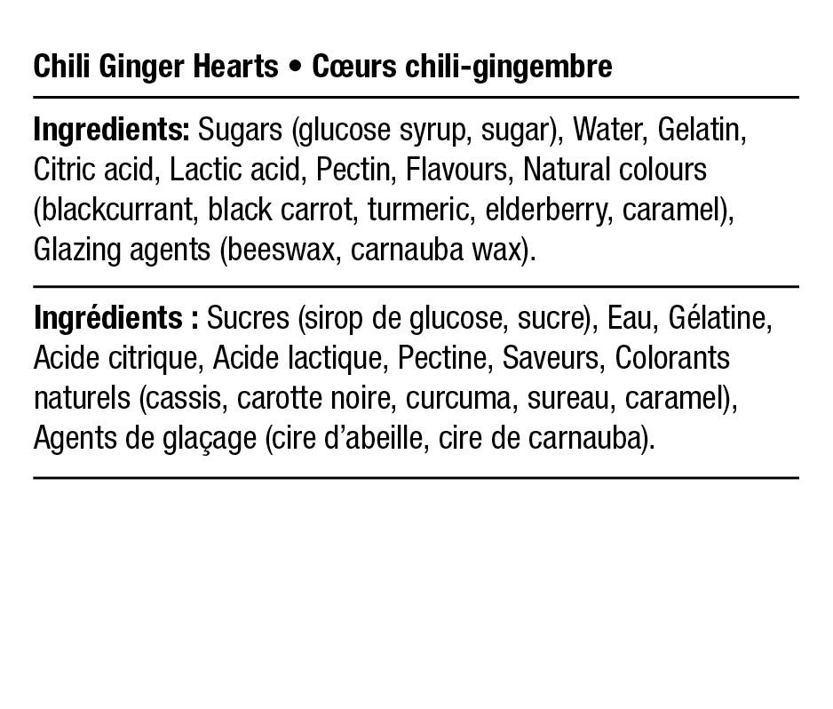 Ingredients - Chili Ginger Hearts