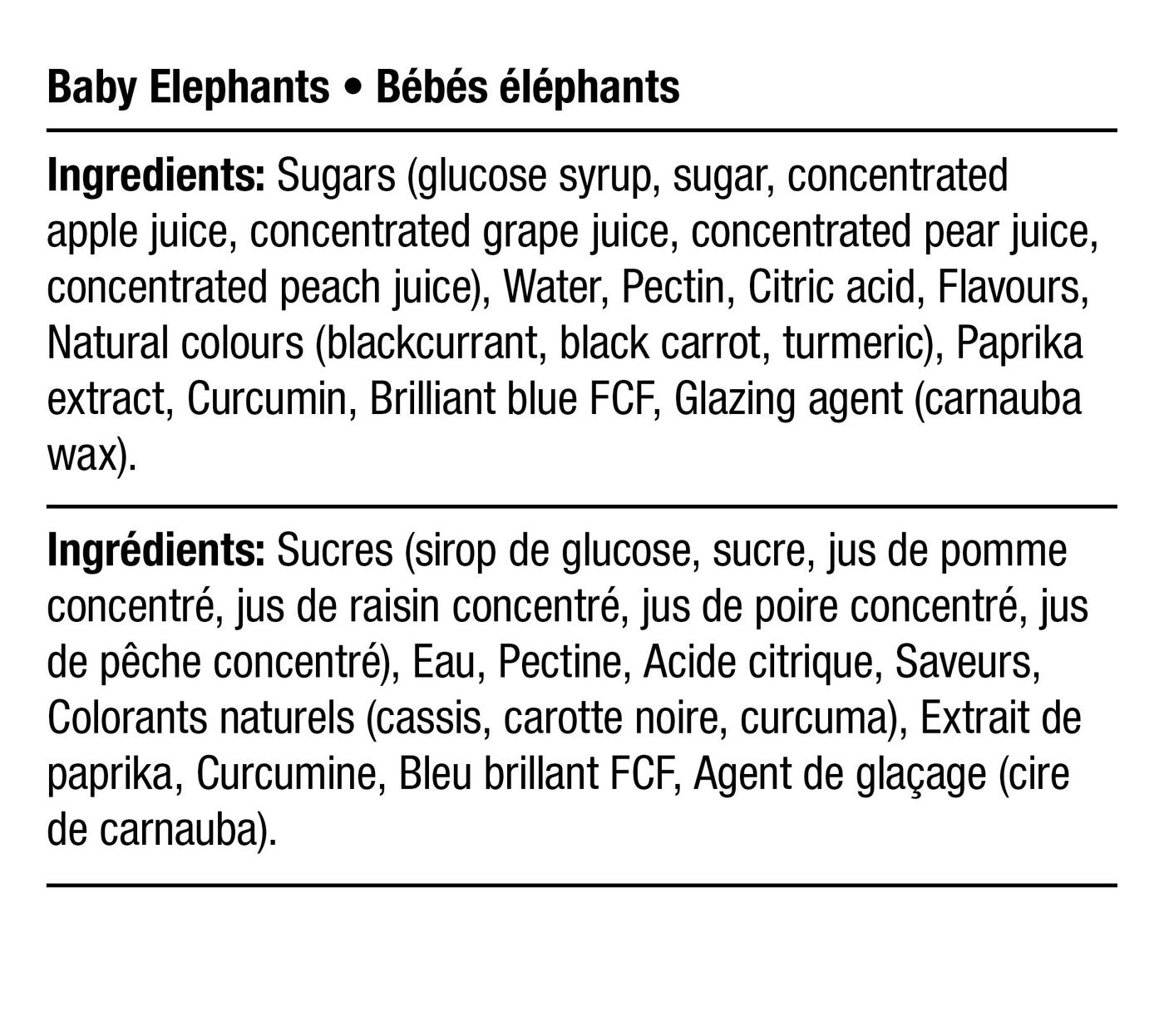 Ingredients - Vegan Baby Elephants